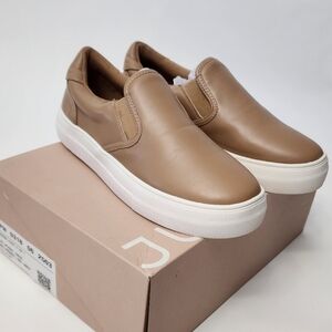 Tan sneakers slip on flats loafers Eloise JustFab